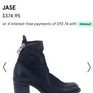 A.S.98 Jase 39 NWOT MSRP $375 Black Leather Ankle Boots